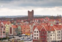 Panorama miasta oglądana z wieży zamkowej